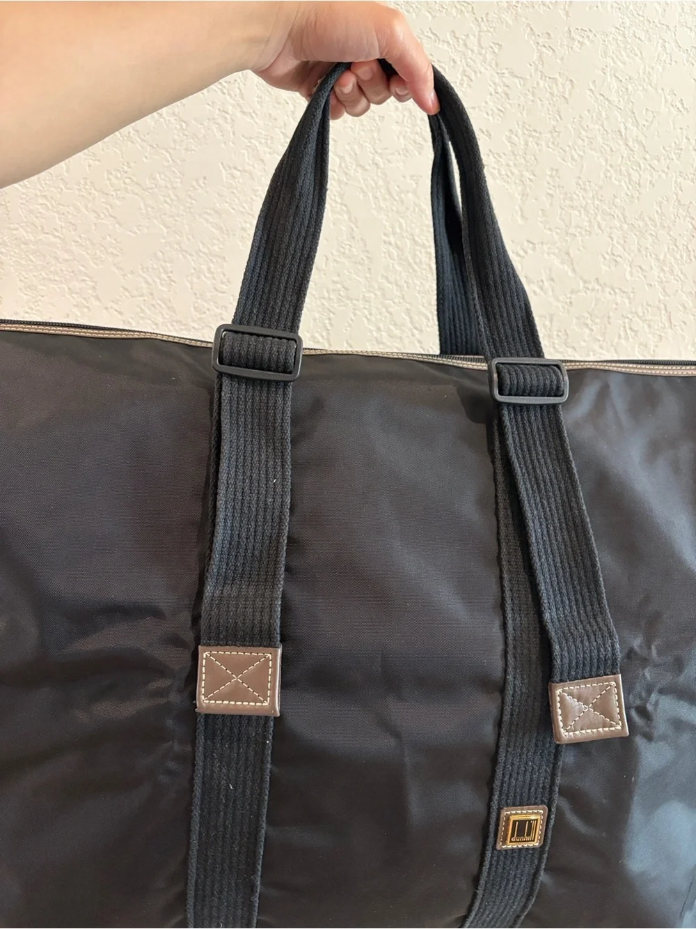 Dunhill Black Unisex Weekend Travel Tote Bag